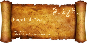 Hegel Éva névjegykártya